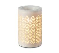Zen’Arôme Brûleur Cire Parfumée Calorya n°9 - Brûle Parfum Électrique pour Fondant Parfumé - Lampe à Parfum avec Coupelle Amovible - Céramique avec Décor Ajouré et Éclairage d’Ambiance