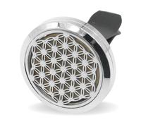 Zen’Arôme Diffuseur d’Huile Essentielle pour Voiture Clip’Arôme Fleur de Vie - Diffuseur + 5 Buvards à Parfumer avec Huile Essentielle ou Parfum - Acier Inoxydable - Fixation sur Grille de Ventilation