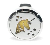 Zen’Arôme Diffuseur d’Huile Essentielle pour Voiture Clip’Arôme Licorne - Diffuseur et 5 Buvards à Parfumer avec Huile Essentielle ou Parfum - Acier Inoxydable - Fixation sur Grille de Ventilation