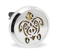 Zen’Arôme Diffuseur d’Huile Essentielle pour Voiture Clip’Arôme Tortue - Diffuseur et 5 Buvards à Parfumer avec Huile Essentielle ou Parfum - Acier Inoxydable - Fixation sur Grille de Ventilation