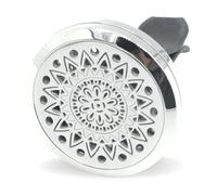 Zen’Arôme Diffuseur d’Huile Essentielle pour Voiture Clip’Arôme Yoga - Diffuseur et 5 Buvards à Parfumer avec Huile Essentielle ou Parfum - Acier Inoxydable - Fixation sur Grille de Ventilation