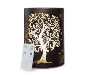 ZEN ARÔME Diffuseur d’Huile Essentielle Vita - Diffuseur Ultrasonique Aromathérapie à Froid - Diffuseur Électrique Parfum Maison avec Télécommande - Éclairage LED Effet Bougie - en Métal et Verre