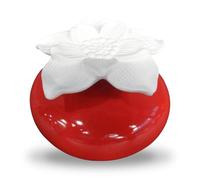 ZEN ARÔME Diffuseur de Parfum par Capillarité Fleur Narcisse Rouge - Diffuseur Huile Essentielle Parfum d’Ambiance et Senteurs Maison - Vase en Céramique et Fleur en Plâtre - Diffusion Naturelle