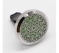 Zen’Arôme Diffuseur de Parfum pour Voiture Clip’Arôme, Désodorisant Voiture Pour Parfum et Huile Essentielle, Acier Inoxydable, Clip sur Grille de Ventilation, Motif Mandala + 5 Buvards Réutilisables