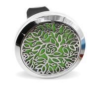 Zen’Arôme Diffuseur de Parfum pour Voiture Clip’Arôme, Désodorisant Voiture Pour Parfum et Huile Essentielle, Acier Inoxydable, Clip sur Grille de Ventilation, Motif VerTige + 5 Buvards Réutilisables