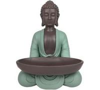 Zen Arôme - Statue Bodhi avec plateau vide poche en polyrésine Marron G