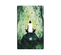 ZEN Bouddha - Plaques de protection pour interrupteur - Design de méditation vert tranquille pour décoration d'intérieur - Plaques murales en thermoplastique - Taille standard