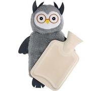 Bouillotte déhoussable en peluche Hibou 750ml Gris