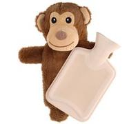 Bouillotte déhoussable en peluche Petit Singe 750ml Marron