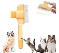 Zen Brush for Cats, Zenbrush Cat Comb, Self Cleaning Pet Comb Grooming Brush, Upgrade Cat Dog Pet Grooming for Massaging and Cleaning Shedding Hair (Yellow)