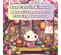 Zen Cats in Kimono: A Kawaii Japanese Cat Coloring Adventure | 50 Cute Kimono Cat Pages to Color | 8.5 x 8.5 Inch Square Book