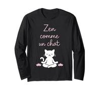 Zen comme Un Chat Yoga Humour Manche Longue
