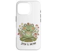 Zen Cottagecore Grenouille Méditation Yoga Mindfulness Esthétique Coque pour iPhone 16 Pro