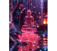 Zen Diamond Painting Adulte Lotus Diamond Painting, 5D DIY Diamant Art Set, Loisirs Créatifs Adultes Kit, Cristal Art Point de Croix Kit Peinture, Cheerful Painting Enfant, Cadeau Femme -TL489K