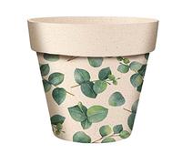 Zen et Ethnique Cache Pot en Bambou Motif Eucalyptus 6 cm