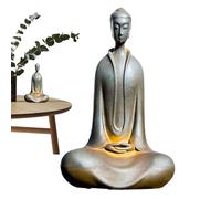 Zen Garden Decoration Statue de Bouddha Assise, Figurine de méditation Pacifique | Finition Artisanale en résine, résistante aux intempéries, Symbole culturel et présence Pacifique