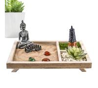 Zen Garden for Desk, Zen Garden Kit | Ensemble de jardin artistique de sable de méditation japonais miniature,Décoration artistique, décoration de table zen pour entrée, salle d'étude, maison, lu
