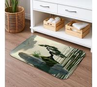 Zen Garden Tapis de bain à séchage rapide, motif bonsaï serein et bambou, absorbant, antidérapant, lavable en mousse à mémoire de forme, pour salle de bain, toilettes, toilettes, décoration 50,8 x