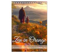 Zen in Orange (Desk Calendar 2026 DIN A5 portrait), CALVENDO 12 Month DeskCalendar: Accompanying buddhist monks in their meditative life for a year