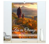 Zen in Orange (High Quality Premium Wall Calendar 2026 DIN A2 portrait),CALVENDO 12 Month Wall Calendar: Accompanying buddhist monks in their meditative life for a year
