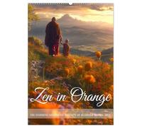 Zen in Orange (Wall Calendar 2026 DIN A2 portrait), CALVENDO 12 Month Wall Calendar: Accompanying buddhist monks in their meditative life for a year