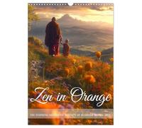 Zen in Orange (Wall Calendar 2026 DIN A3 portrait), CALVENDO 12 Month Wall Calendar: Accompanying buddhist monks in their meditative life for a year