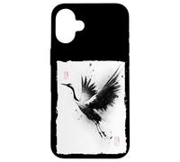 Zen Japonais Grue Tsuru Vintage Sumi-e Peinture Cadeau Coque pour iPhone 16 Plus