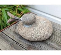 Zen Man 029408 Canard de jardin en pierre naturelle, décoration de jardin, décoration d'intérieur, sculpture animale, figurine décorative, canard en pierre