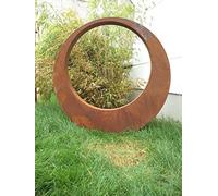 Zen Man 031510 Sculpture de jardin en métal rouillé Symbole de bonheur Décoration de jardin H 95 x 95 x 5 cm