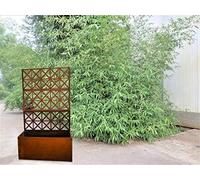 Zen Man 032025-1 - Jardinière avec treillis en métal rouillé - Pour plantes grimpantes - 032025-1 - 40 x 35,5 x 135 cm (L x l x H)