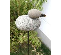 Zen Man 101585 Sculpture de Jardin en Pierre Fait Main H120 x 16 x 8 cm