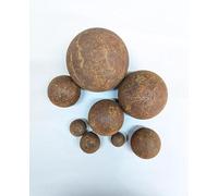 Zen Man Lot de 3 boules en fer rouillées - Décoration de jardin - Boule métallique - Aspect rouille - Diamètre : 25 mm - Diamètre : 100 mm (Ø30 mm)