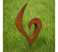 Zen Man Statue de jardin 031768 - En rouille - Fait main - 36 x 5 x 60 cm