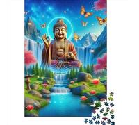 Zen Méditation Détente Papier Puzzle 1000 pièces Paysage Bouddhiste pour Adultes Stimulation cérébrale apaisement Art Papier Puzzle Décoration Murale éducatif 52x38cm/1000pcs