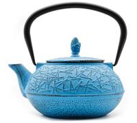 Zen Minded Théière Traditionnelle Japonaise En Fonte Tetsubin Avec Filtre à Feuilles Mobiles En Acier Inoxydable Pour Thé Vert Et Noir, Café Et Infusions 800 Ml Motif Pin - Bleu
