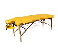 Zen - Mobile Basic III Flat Table de Massage Pliable & réglable - Tables de Massage en Bois Massif, têtière réglable en Aluminium, Table Massage Pliante, Table Massage Pliante Professionnelle Jaune