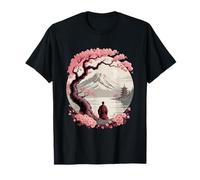 Zen Moine Am Berg Sakura Fleur de Cerisier T-Shirt