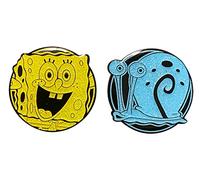 Zen Monkey Studios Pinset Bob l'éponge en émail pailleté à collectionner Bob l'éponge et Gary, Small, Zinc Fer, Non