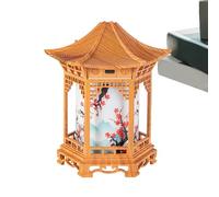 Zen Pavilion Lantern - Adjustable Pagoda Shape Color LED Night Lanterns, 5.67 inches Traditional Chinese Style Ambient Table Light, Decorative Indoor Outdoor Lantern for Bedroom, Living Room