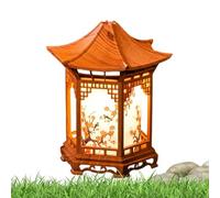 Zen Pavilion Lantern, Pagoda Shape , 160ml Adjustable Lamp with Two Color Lights, Chinese Decorative Lantern, Traditional Asian Style, Zen Lamp for Bedroom and Office