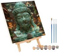Zen Peinture Numero Adulte, DIY Peinture Numero Statue, Loisirs Créatifs Adultes, Paint by Numbers Canevas Kit Complet Adulte avec Pinceaux et Peintures Acryliques, Décoration Maison 60x70cm B-8035