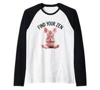 Zen Pig Méditation Calme Manche Raglan