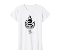 Zen pour Bouddhiste T-Shirt Graphique avec Valeur, Femme, Blanc, S