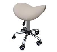 Zen Pro Tabouret de Selle avec roulettes - Tabouret Roulette Ergonomique à roulettes - Tabouret roulettes réglable en Hauteur, idéal pour Table de Massage, Tabouret Bureau, Tabouret Roulette Crème