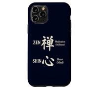 Zen & Shin Calligraphie japonaise méditation esprit cœur Kanji Coque pour iPhone 11 Pro