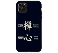 Zen & Shin Calligraphie japonaise méditation esprit cœur Kanji Coque pour iPhone 11 Pro Max