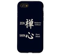 Zen & Shin Calligraphie japonaise méditation esprit cœur Kanji Coque pour iPhone SE (2020) / 7 / 8