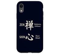 Zen & Shin Calligraphie japonaise méditation esprit cœur Kanji Coque pour iPhone XR