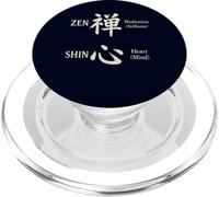 Zen & Shin Calligraphie japonaise méditation esprit cœur Kanji PopSockets PopGrip pour MagSafe
