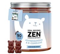 Zen Soyons Zen - Gummies avec 85mg d'Ashwagandha - Stress et Détente - Complexe B avec vitamines B12, B1, B2 et B6, L-théanine - 90 unités (3 mois) - Végan, Sans sucre - Bears with Benefits